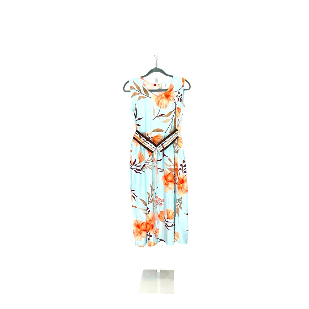 Floral Sleeveless Dress * Sampler …Blue and Orange